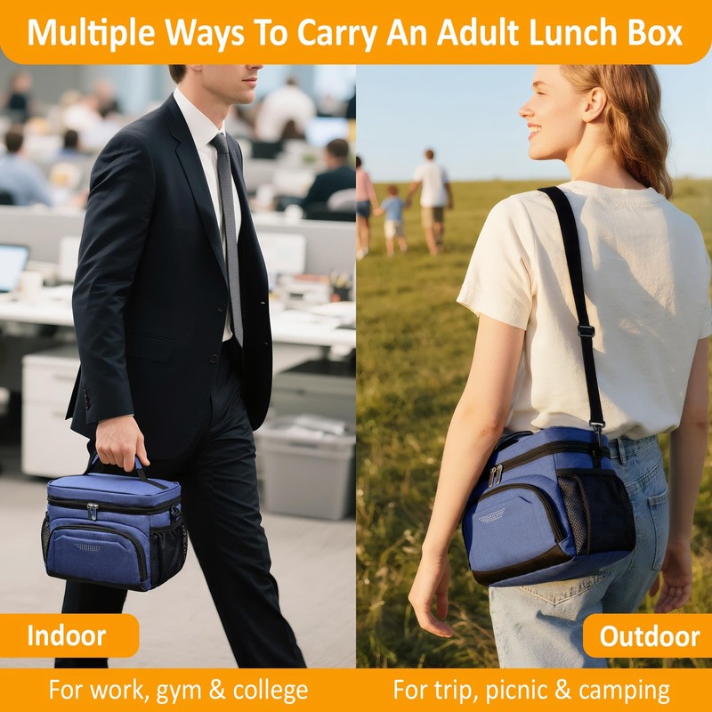 Vankor Insulated Lunch Bag for Men Women, Reusable Lunch Box