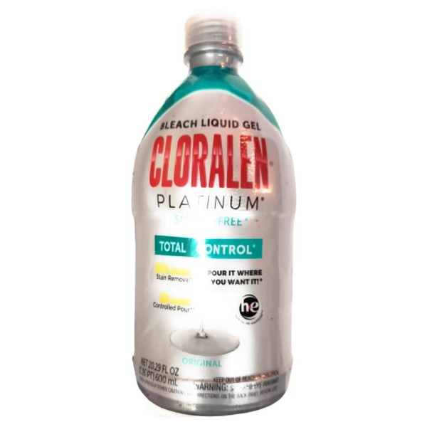 Cloralen - Gel líquido blanqueador 20 oz – Limpiador multiusos para baño, cocina, interior y exterior. Concentrado