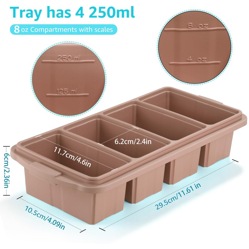 Ztomine Silicone Freezer Tray With Lid - Silicone Freezer Food