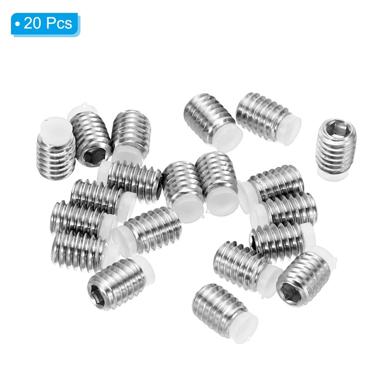 PATIKIL 20pcs M4x5mm Nylon Tip Thread Head with Metric Hex