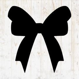 6 in Bow Sticker - Vinyl Decal for Wall Bottle Phone Car Home Bike Laptop Silhouette - Hair Shape Party Pinch Tie Classic DWSV3386