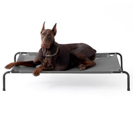 EHEYCIGA XXL Elevated Dog Cot Bed, Raised Outdoor Dog Hammock for Giant Jumbo Dogs, Lifted Pet Platform with Frame and Washable Waterproof Cooling Teslin Mesh and Anti-Slip Feet, 52x36 inch