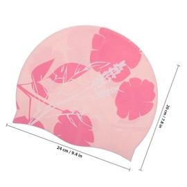 Yardwe Gorro de Natación de Silicona para Mujer, Gorra de Baño Protección Solar y Estampado Rosa, Práctico para Natación y Traje de Baño