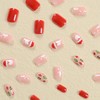 Christmas Press on Nails Short Square Winter Fake Nails Red