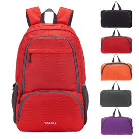 YZAOLL 30L Hiking Backpack Lightweight Day Packs, Packable Backpack for Women Men Travel Camping Vacation,Burgundy