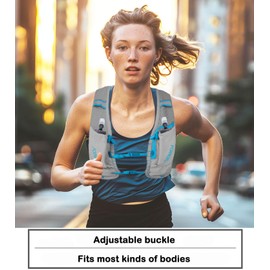 Running Vest for Men Women, Hydration Vest for Running Hiking, Grey Hydration Vest with 2*500ml Collapsible Water Bottle, Nylon, 5L Capacity, Breathable and Lightweight