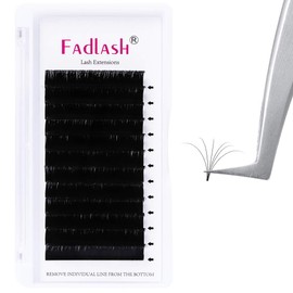 Lash Extensions Easy Fan Lash Extensions Volume Eyelash Extensions 0.03 0.05 0.07 Thickness FADLASH Self Fanning Eyelash Extension Permanent (0.07-C, 8mm)