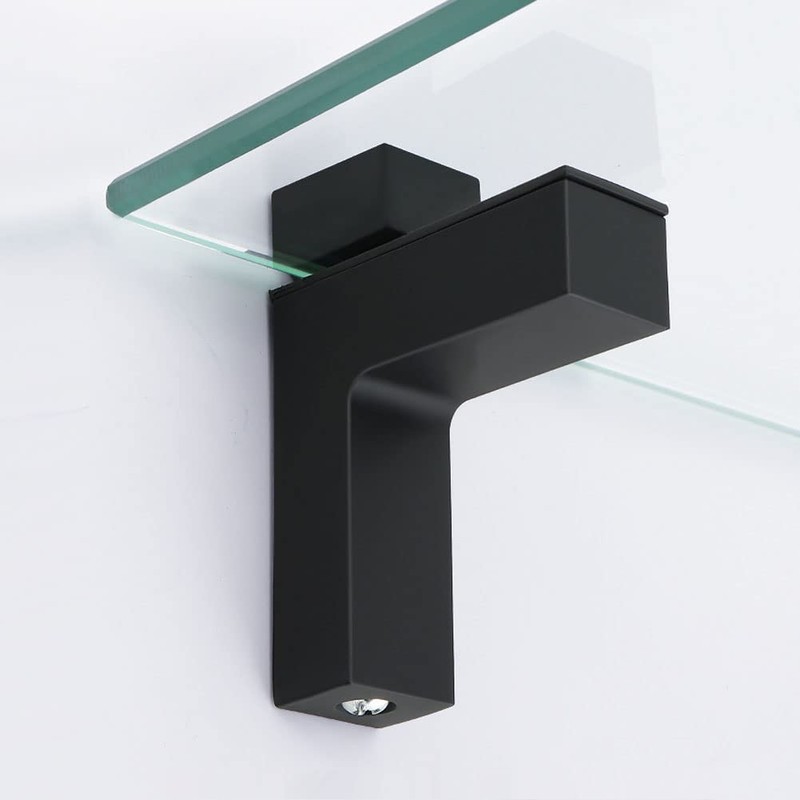 Glass Shelf Brackets , Adjustable 2PCS WoodFloating Shelf Brackets, Mounting