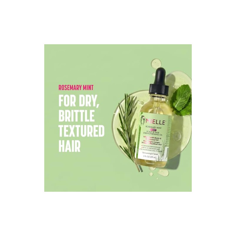 Mielle Aceite Fortalecedor Suave para Cuero Cabelludo y Cabello, Romero