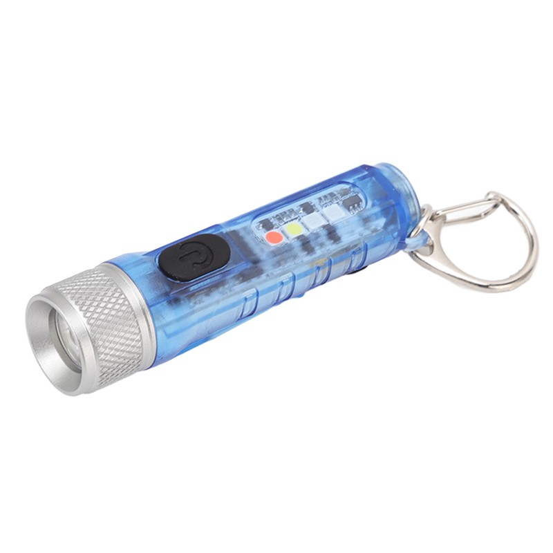 Keychain Flashlight Long Range Super Bright LED Flashlight USB Rechargeable