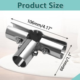 Bonsicoky 4 Pack End Rail T Clamps 1 Inch - Stainless Steel Chain Link Fence Pipe Clamp - 4 Way Fence Pipe T Clamps for 1" OD Pipe - Bolts and Nuts Included