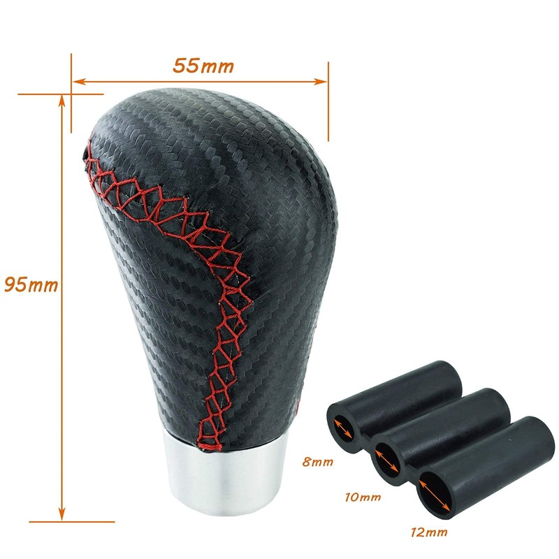 Lunsom Manual Gear Stick Lever Shifter Handle Leather Shifting Knob