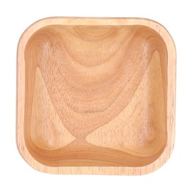 Rubber Wood Salad Bowl Handcrafted Simple Stylish Square Bowl Tableware for Party Family Gathering15cm / 5.9in
