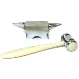 FindingKing Double Horn Anvil & Double Head Hammer Jeweler Metalsmith Shaping Tools Kit 2Pcs