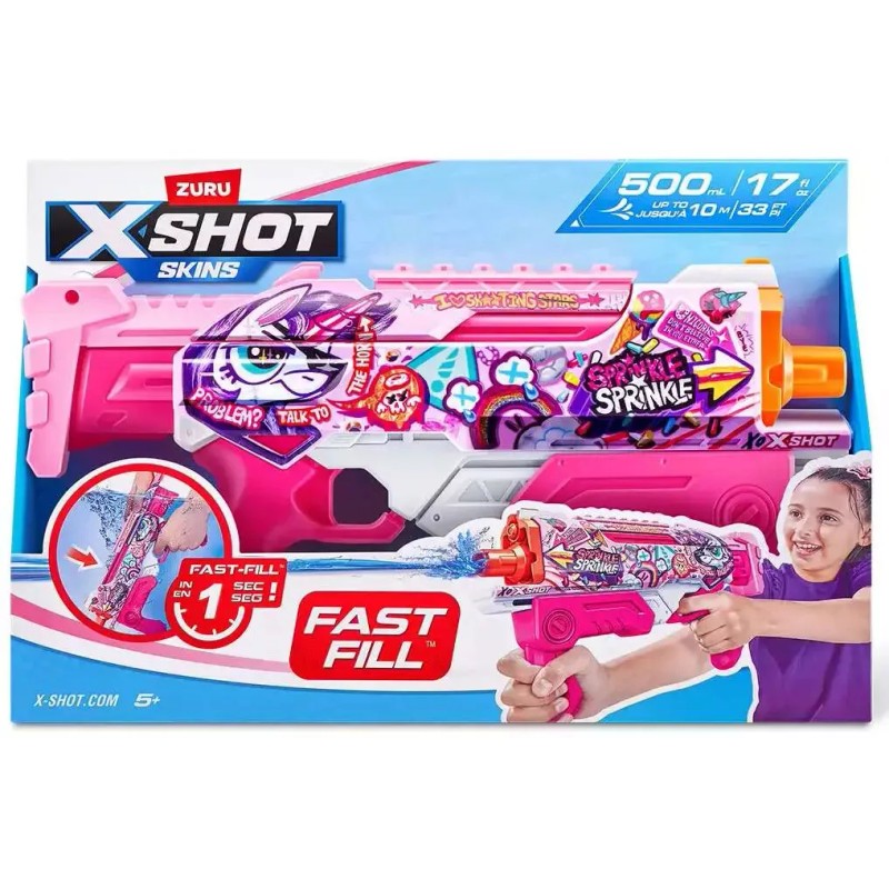 X-Shot Fast-Fill Pink Party Hyperload Water Blaster by ZURU (092026)