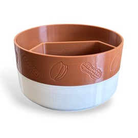 TimmyMade Pistachio and Peanut Bowl with Integrated Shell Storage Compartment – Dual Compartment Snack Bowl for Easy Shell Disposal and Serving & Easy Cleanup (Brown & White)