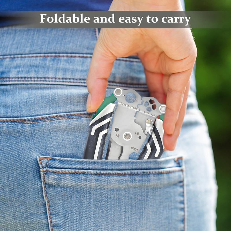 16 in 1 Foldable Wire Stripper, Multifunctional Wire Stripper, Automatic