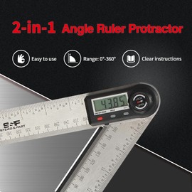 Angle Finder Tool Digital 7 Inch / 200 mm Stainless Steel, Digital Protractor Display Angle Ruler for Measuring, Woodworking, Construction, Wall angle Measurement by S&F STEAD & FAST