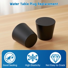 4Pcs Water Table Plug Replacement Compatible with Step 2, Solid Rubber Stopper, Black Tapered Shaped Drain Plug, Good Sealing for Hold Water, Widely Used in Test Tubes and Pots for Plants