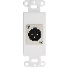 CableWholesale Decora Wall Plate Insert, White, XLR Male to Solder Type