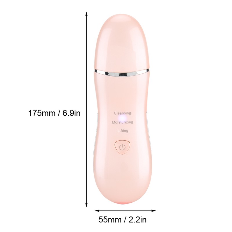 Ultrasonic Skin Scrubber Face Cleaning Vibration Massage Home Beauty MachinePink
