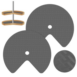 Lconvicely 2 Pack 26In Lazy Susan Shelf Liner, Upgraded Composite Materials Circle Lazy Susan Liner for Kitchen Cabinets, Non Adhesive Liners Mats for Shelf Drawer Refrigerator Cupboard, Gray
