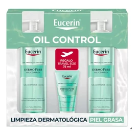 Eucerin Dermopure | Pack 2 Gel Limpiador 400ml + 1 Gel 75ml | Control de Grasa