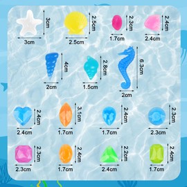 Vicloon Diving Jewel Pool Toy, 100 Pieces Also Toy for Children, Diamond Set with Sea Animals and Gemstone, Acrylic Diamonds for Girls Boys Summer Swimming Diving Toy Set