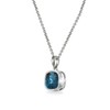 B. BRILLIANT Sterling Silver London Blue Topaz 7mm Cushion-Cut Bezel-Set