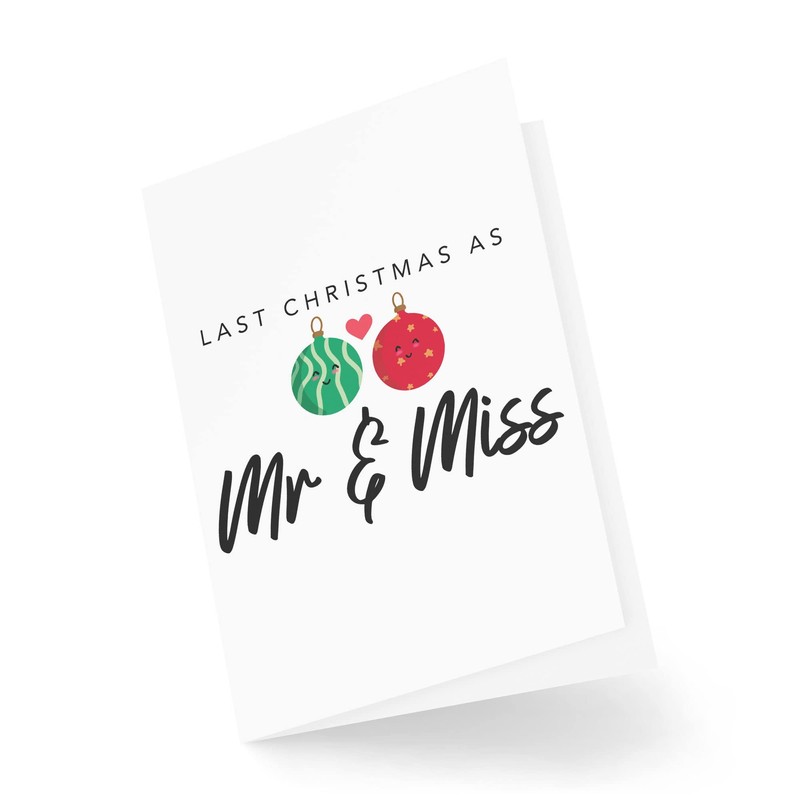 Lustige Weihnachtskarte | Mr & Miss | Weihnachten Verlobter Heiratsantrag