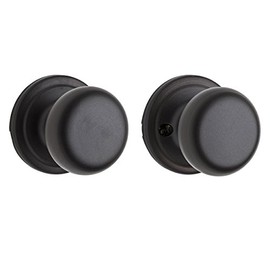 Kwikset Hancock Interior Passage Door Knob, Handle For Closet and Hallway Doors, Non-Locking Doorknob in Venetian Bronze, with Microban Protection