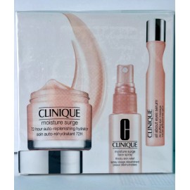 CLINIQUE Moisture Surge Hydrator, Spray, All About Eyes Serum 3pc Set New Seal