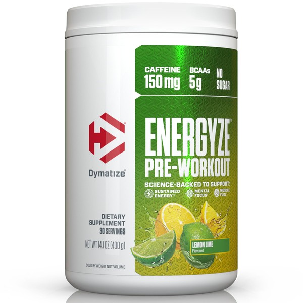 Dymatize Energyze Pre Workout Powder for Men and Women, Lemon