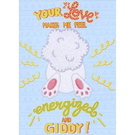 Designer Greetings Energized and Giddy : Spring Activated 3D Bunny Tail One I Love Funny Easter Card for Wife : Husband : Girlfriend : Boyfriend
