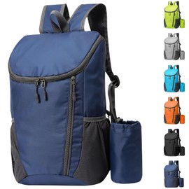 Yoolly Lightweight Foldable Backpack, Small Hiking Rucksack, Waterproof Packable Backpack for Men Women Kids, Durable Rucksack for Outdoor Sport Travelling Hiking Camping Biking Walking (Dark Blue)