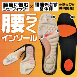 Lumbar Insole, 3L (10.4 - 10.6 inches (26.5 - 27.0 cm), Insole, Sports, Shock Absorption, Arch Support, Lower Back Pain, Pelvis