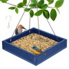 Kingsyard Platform Mealworm Bird Feeder for Outside, Recycled Plastic Hanging