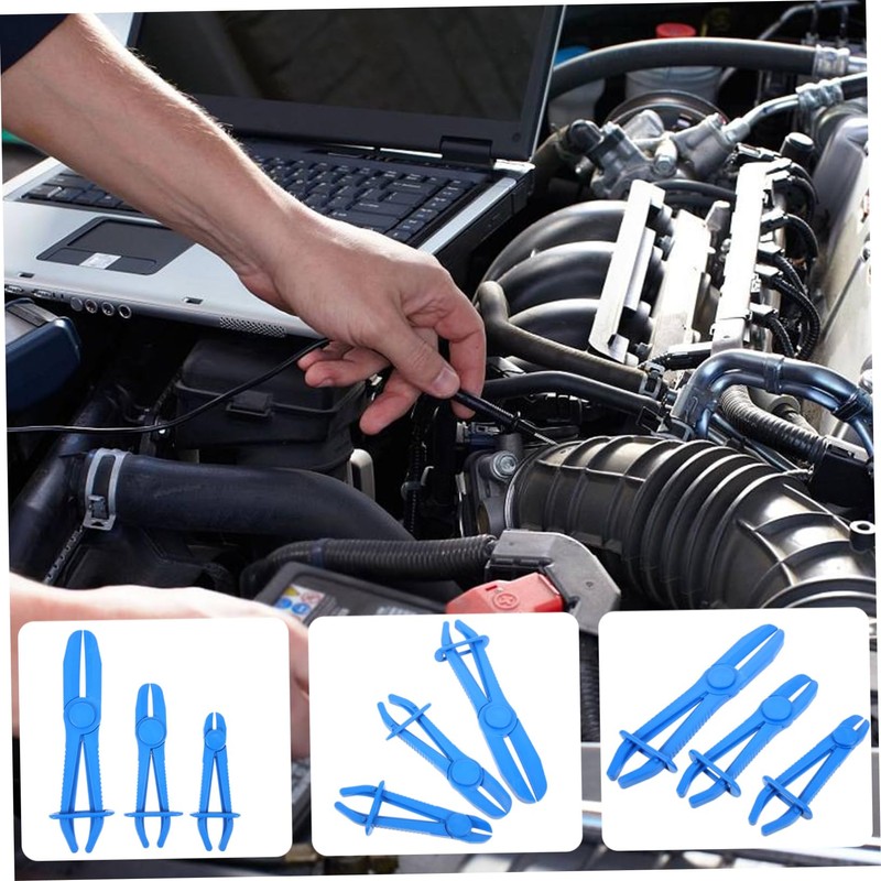 BUGUUYO 6pcs Automotive Hose Clamp Pliers Plastic Material Line Clamp