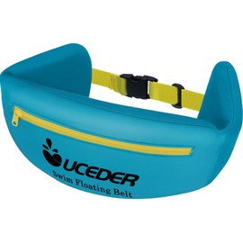 UCEDER Swim Flotation Belt for Adults, Adjustable Swim Belt with Zippered Pocket & Quick Release Buckle,3-Section EPE Swimming Buoyancy Belt, Ideal for Water Aerobics, Pool Training, Aqua Jogging