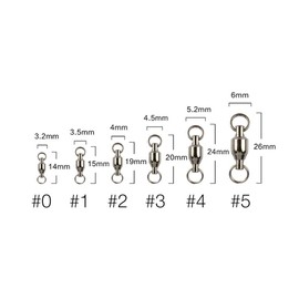 Ball Bearing Swivel, Split Ring, Stainless Steel, 15 - 50 Pieces, Set of 15 - 50, Provare (15 Pieces, No. 9)