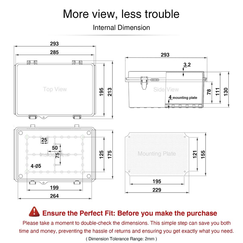 QILIPSU Waterproof Junction Box IP67 Outdoor Plastic Electrical Project Enclosure