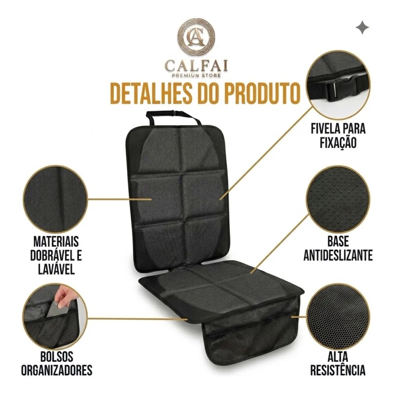F Protector De Silla De Coche Con Bolsillos Negro Z