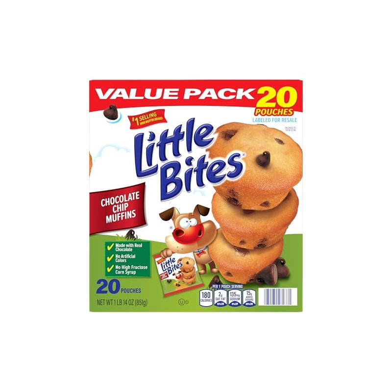 (Value Pack) Little Bites Chocolatey Chip Muffins, 20 individual packs,