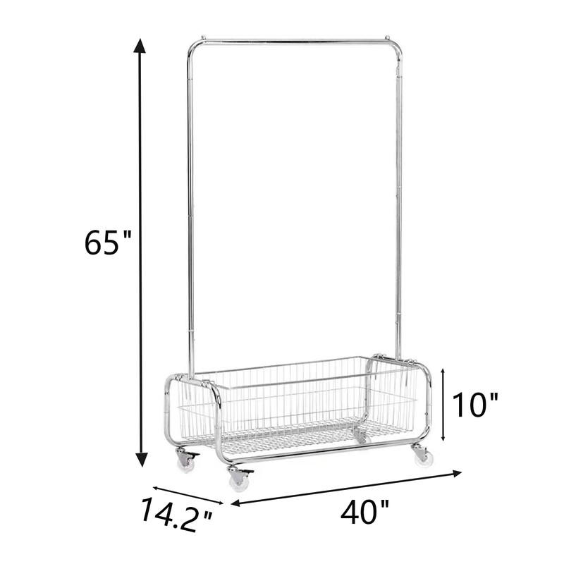 AUGMIRR Garment Rack With Storage Baskets,Clothing Rack for Hanging Clothes,