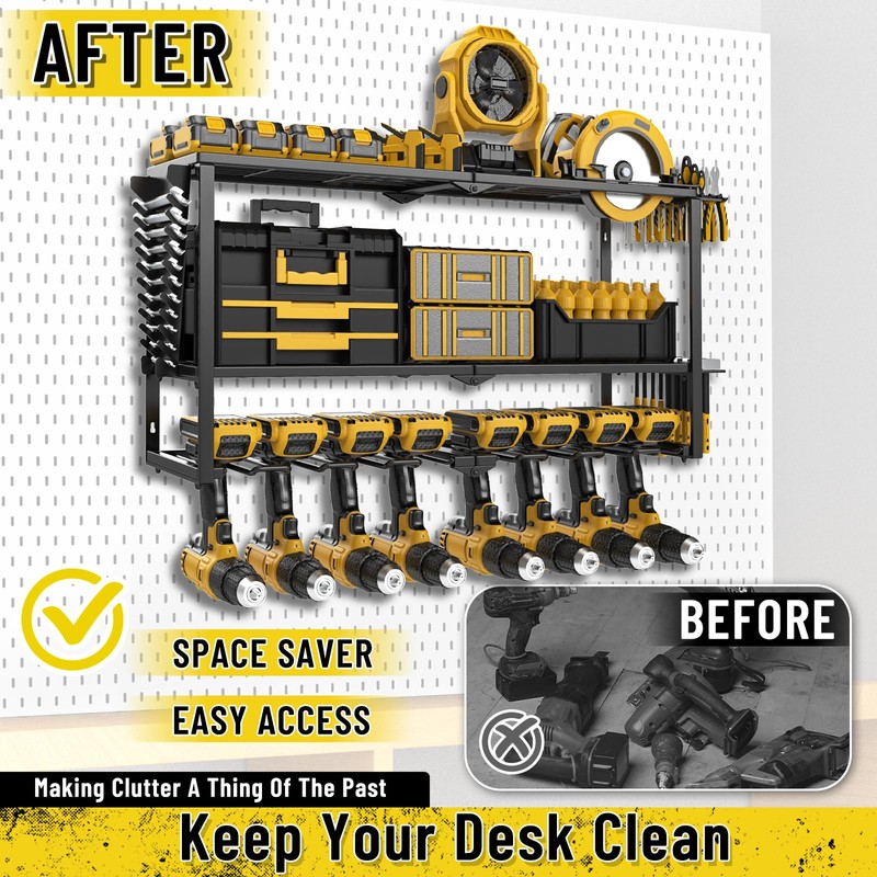 jsyonii Power Tool Organizer Wall Mount, Heavy Duty 8 Drill