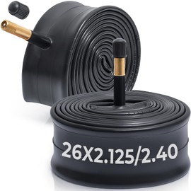 MetersGod 2pcs 26x2.125/2.25/2.35/2.40 Bicycle Tube, 26x2.125-2.40 Bicycle Tire, US Valve 48mm, Butyl Rubber, Suitable for Mountain Bike, Cross Bike, City Bike, MGN018