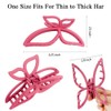 AHONEY Hair Clip, 4Pcs Butterfly Claw Clips, Non Slip Cute
