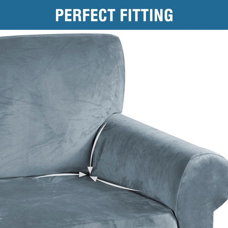 H.VERSAILTEX Stretch Velvet Sofa Covers for 3 Cushion Couch Covers