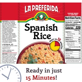 La Preferida Boxed Spanish Rice (Fluffy Mexican-Style Rice with Bell Peppers) – Ready in 15 Minutes. A Quick Side Dish for Any Meal. Vegan & Vegetarian-Friendly, 5.25oz (Pack of 6)