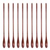 10Pcs Long Handle Wooden Coffee Spoons Wooden Mixing Spoon Mini